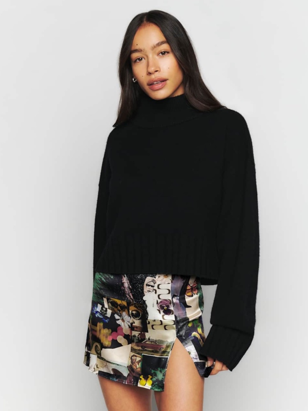 Reformation Robbie silk mini skirt